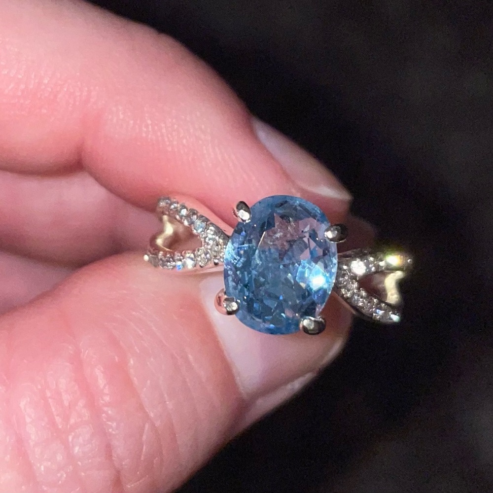 Silver & Blue Ring - Size 7